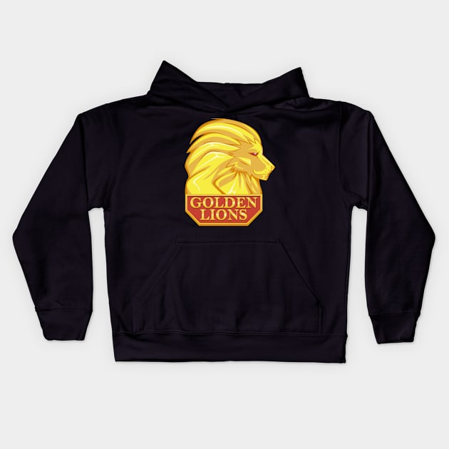 Golden lions Kids Hoodie by yeyitoalba